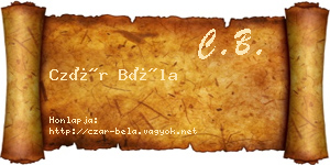 Czár Béla névjegykártya